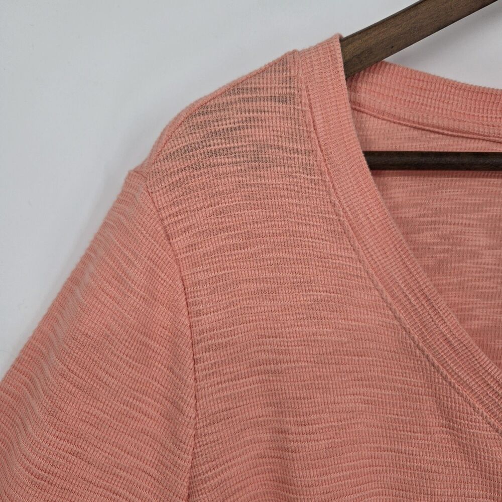 J. Jill Coral Blush Henley Long Sleeve Top - Picture 2 of 7